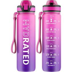 QLUR Motivational Lila Rosa Water Bottle 0.946L