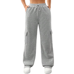 Shein MOOSTA Flap Pocket Side Drawstring Waist Sweatpants