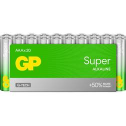 GP Batteries AAA Super Alkaline 20-pack White/Green