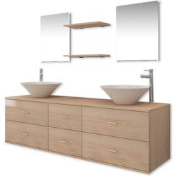 vidaXL Set Mobili da Bagno 9 pz Beige