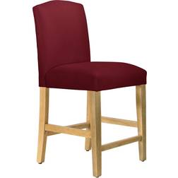 Birch Lane April Classic Berry Velvet/Natural Bar Stool 46"