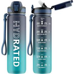 QLUR Motivational Blue sea Vattenflaska 1L