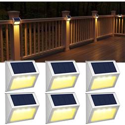 GVOREE Solar Fence White Grindlykta 8.2cm 6st