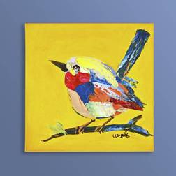 WERNS Painting Birdy Yellow Wanddeko 30x30cm