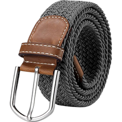 DonDon Fabric Braided Sash Belt - Gray