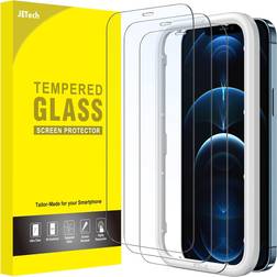 JeTech Full Coverage Tempered Glass Film Screen Protector for iPhone 12 Pro Max 3-Pack