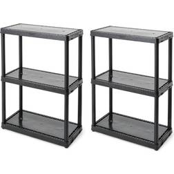 Killeryuki 3 Shelf Fixed Height Light Duty Black Shelving System 33x24" 2