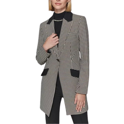 Karl Lagerfeld Women's Checkered One-Button Blazer - Blk/Sft Wt