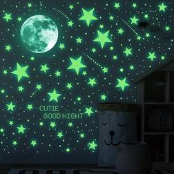 ECHOCUBE Luminous Dots Stars and Moon DIY Wall Stickers 637 pcs