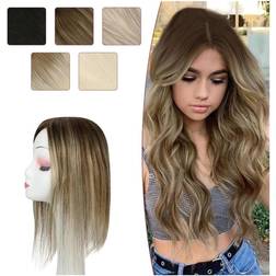 WAOCEO Straight Mono Base Topper Remy Wiglet 18 inch 1B