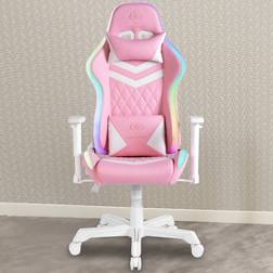 Deltaco Deltaco Pink Leather RGB LED Gaming Chair 86 x 65 x 33cm