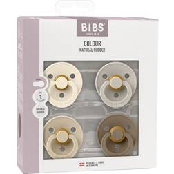 Bibs Colour 4 pk Latex str. 1 Ivory/Sand/Vanilla/Dark O
