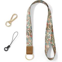 Vicloon Lanyard Neck Leather Strap with Metal Key Rings