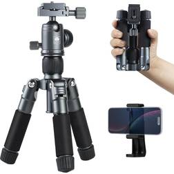 Sirui Compact Mini Desktop Tripod, 20" Aluminum Portable Small Tabletop Tripod Stand with 360 Ball Head for DSLR, Camera, Phone, Loaded up to 22lbs, Phone Holder Included, AM-TT50