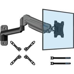 BONTEC 13-42 inch screen wall mount with VESA extension kit for PC monitor and TV up to 8 kg, fully adjustable gas spring, tilt and swivel, height adjustable, max VESA 200x200 mm