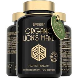Superself Organic Lions Mane Supplement 1800mg 30 Capsules