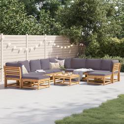 vidaXL Gray 2-Seater Loveseat Patio 24.8" x 24.8" x 11.8" Outdoor Sofa