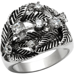 Alamode Jewelry Ring - Silver/Transparent