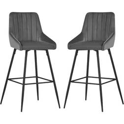 NOVECRAFTO Modern Grey Bar Stool 95cm 2pcs