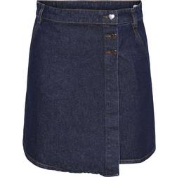 Pieces Nevin Denim Skirt - Dark Blue Denim