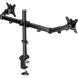 BONTEC PC Arm for Monitors 13-32 Inch, Dual Monitor Arm Adjustable Height with 2 Installation Methods, Rotatable/Tilt/Swivel, VESA 75/100mm, Black, Max Load 10kg