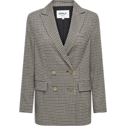 Only Loose Check Blazer TLR Cloud Dancer T - Beige