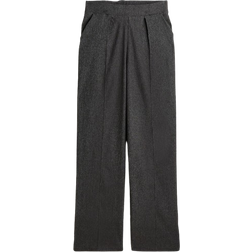 H&M Elegant High Waisted Trousers - Dark Grey Marl