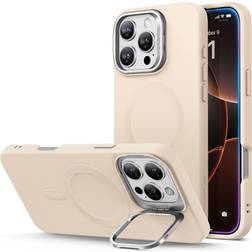 ESR for iPhone 16 Pro Max Case, Silicone Case with Stand, Camera Control Compatible with MagSafe, Built-in Camera Stash Stand, Magnetic Phone Case for iPhone 16 Pro Max, Light Tan