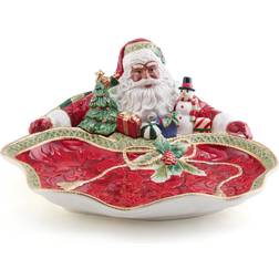 Fitz and Floyd Holiday Home African American Santa Serving Bowl 0.31gal