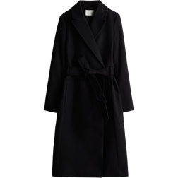 H&M Coat with Tie Belt - Black