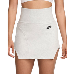 Nike Sportswear Tech Fleece Women's High Waisted Mini Skirt - Light Grey/Heather/Black