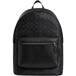 Coach West Backpack In Signature Canvas - Gunmetal/Charcoal/Black