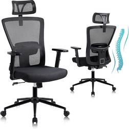 Youhauchair Ergonomic Adjustable Black Kontorsstol 126cm