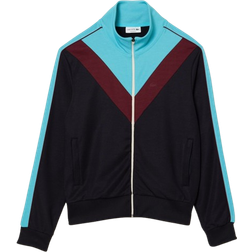 Lacoste Men's Colorblock Ripstop Piqué Zip Up Sweatshirt - Navy Blue/Blue/Bordeaux