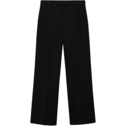 Mango Wideleg Pleated Pants - Black