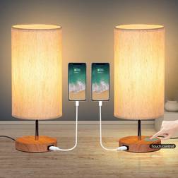 GLUROO B099RDD16P Beige Bordslampa 35cm 2st