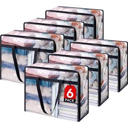 Lifewit Closet Organizer Transparent Förvaringslåda 40L 6st