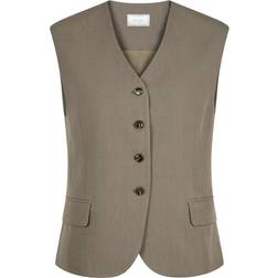 Neo Noir Gamina Structure Waistcoat - Khaki