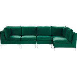 Beliani Evja Left Green Soffa 300cm 5-sits