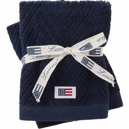 Lexington Herringbone 2pack Gästhandduk Blå (50x30cm)