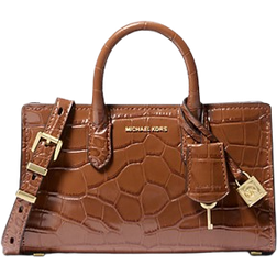 Michael Kors Scarlett Extra Small Crocodile Embossed Leather Crossbody Bag - Chestnut