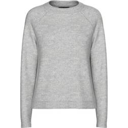 Pieces Juliana Knit Sweater - Light Grey Melange