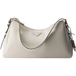 Prada Aimée Large Leather Shoulder Bag - White