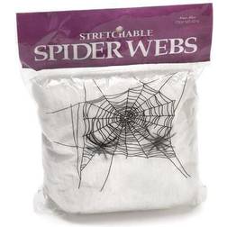 Shatchi Party Decorations oween Spider Web with 4 Spiders White 20-pack