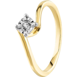 Pure Brilliance Twist Ring - Gold/Diamond