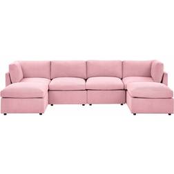 Wade Logan Annai Pink Sofa 129" 6 6 Seater