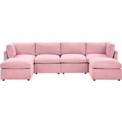 Wade Logan Annai Pink Sofa 129" 6pcs 6 Seater