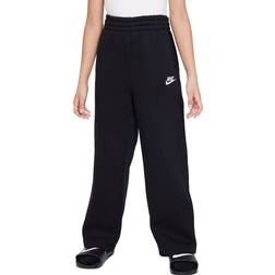 Nike Big Kid's Sportswear Club Fleece Wide Leg Pants - Black/Black/White (FD2927-010)