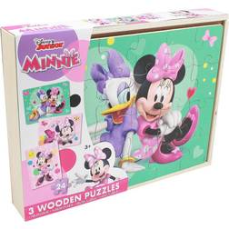 Disney Minnie Mouse Wooden Puzzles 3x24 Pieces