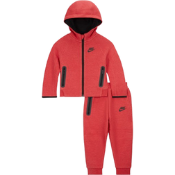 Nike Baby Sportswear Tech Fleece Full Zip Hoodie Set - Light University Red Heather (66L050-R1K)